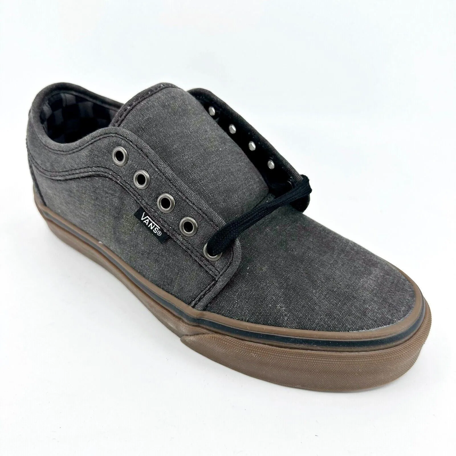 Vans Chukka Low (Washed) Black Gum Mens Size 7 Skate Sneakers