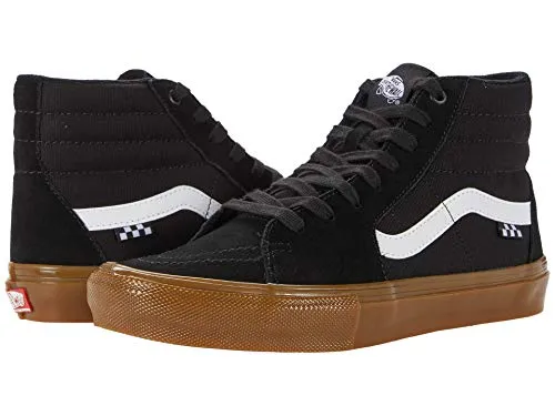 Vans Men's Skate Sk8 Hi Sneaker, Black/Gum, Size 8