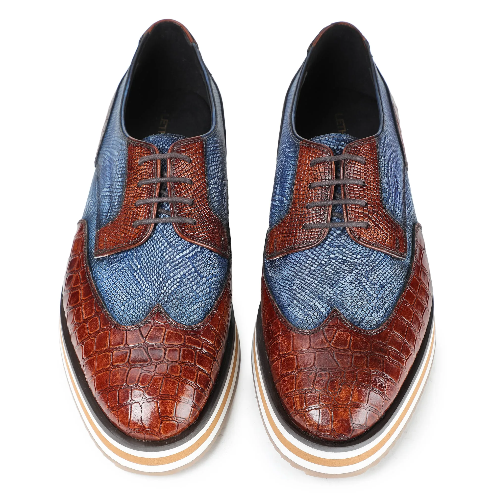 Wingtip Sneakers- Crocs Brown & Blue