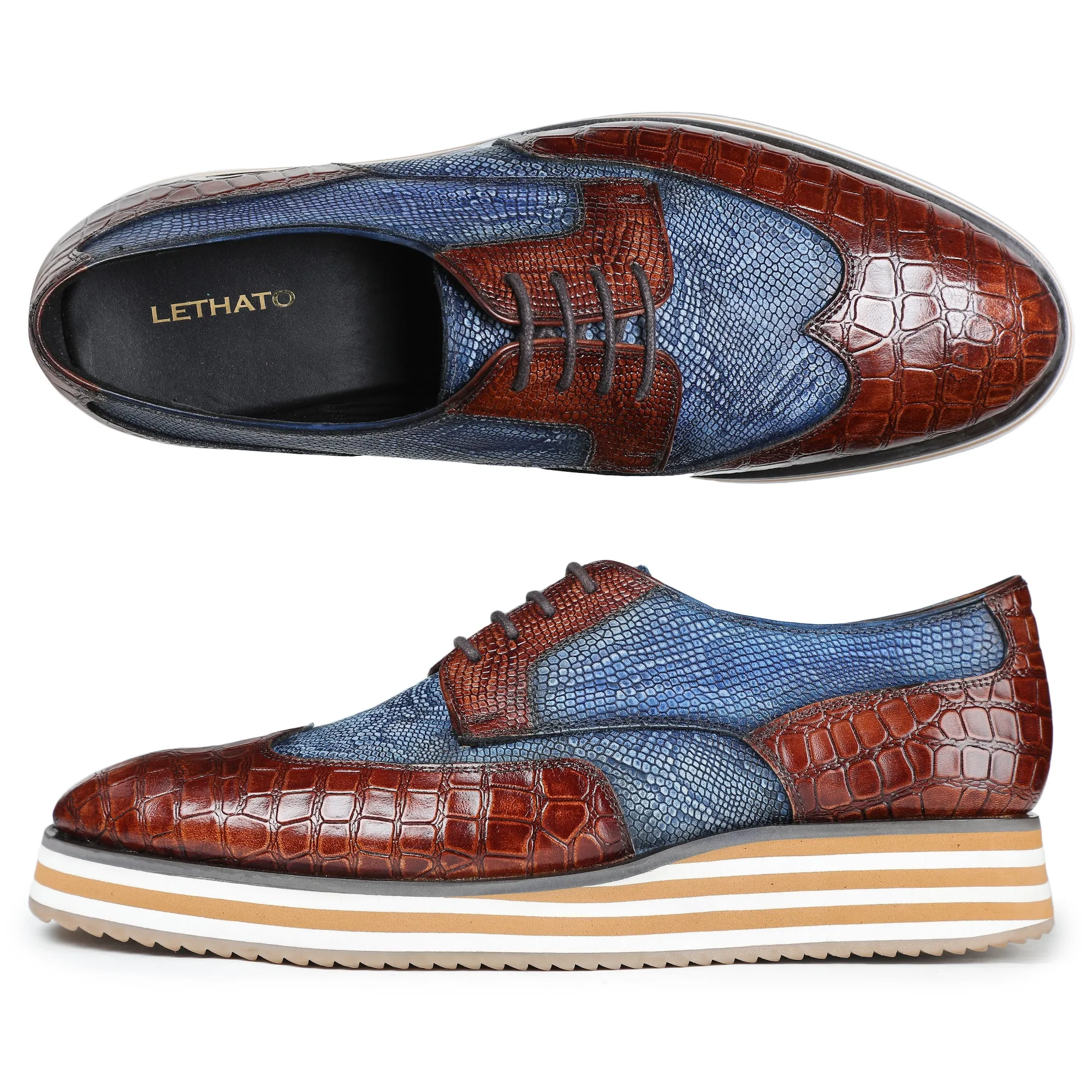 Wingtip Sneakers- Crocs Brown & Blue