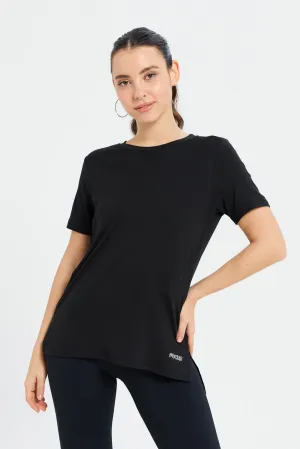 Women Black Performance Active T-Shirt