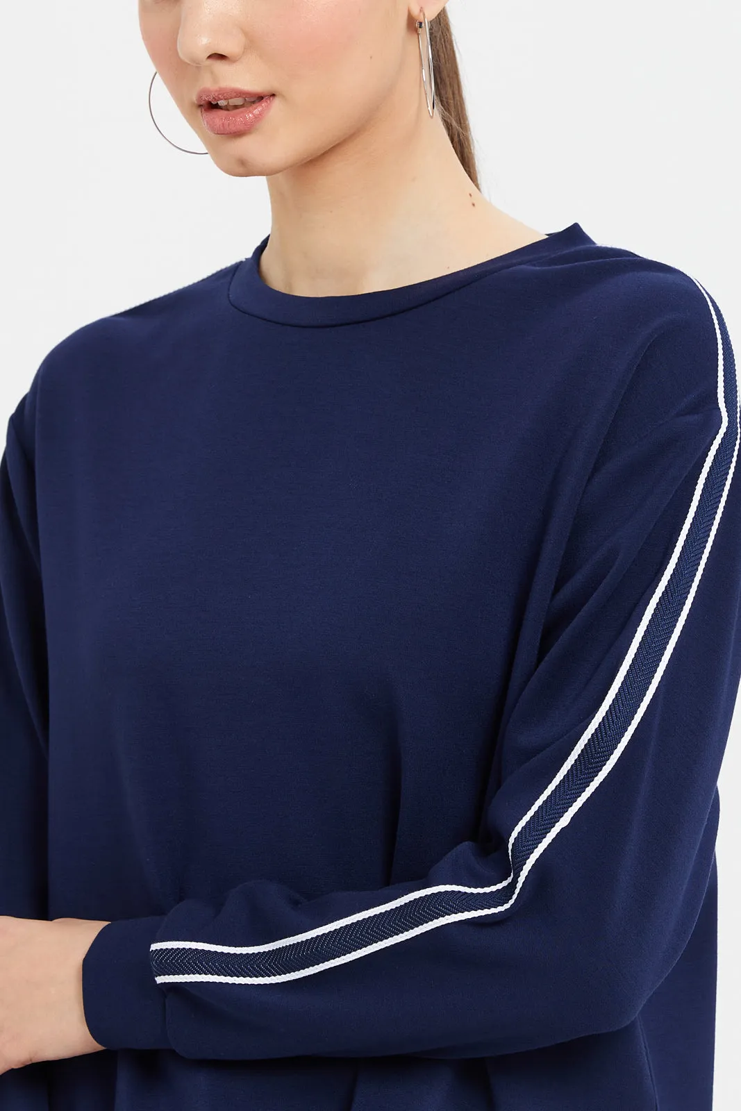 Women Navy Active Sweatshirt