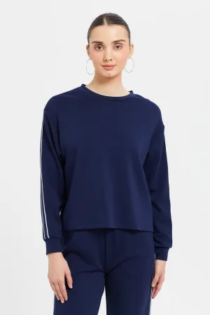 Women Navy Active Sweatshirt