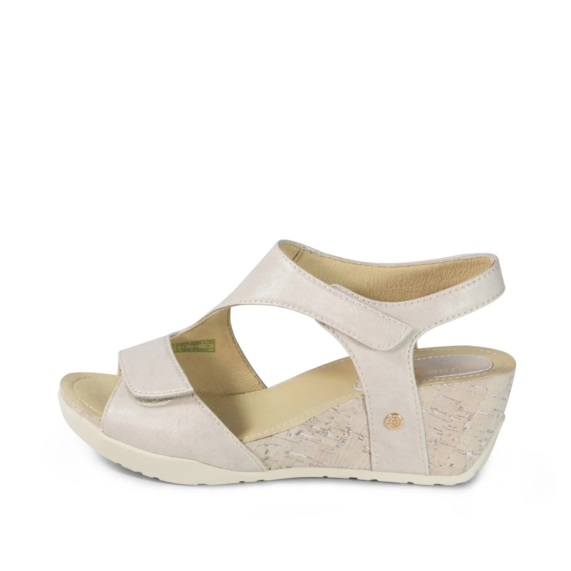 Women's Bussola Nicky Wedge Sandal Color: Ivory