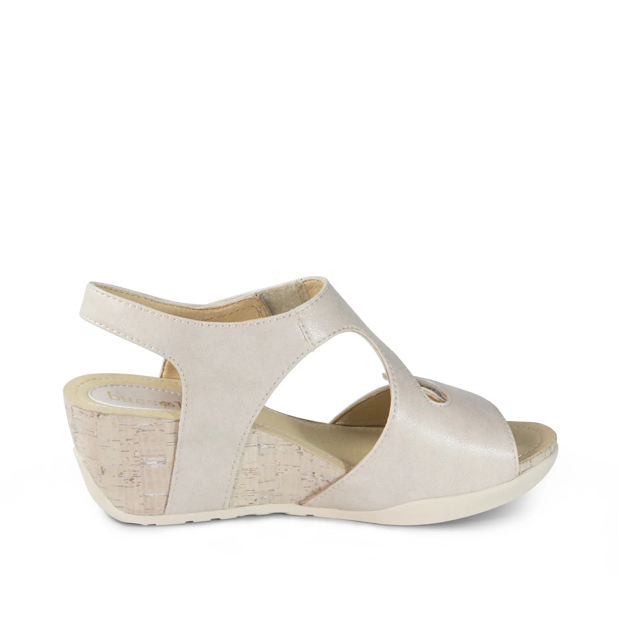 Women's Bussola Nicky Wedge Sandal Color: Ivory