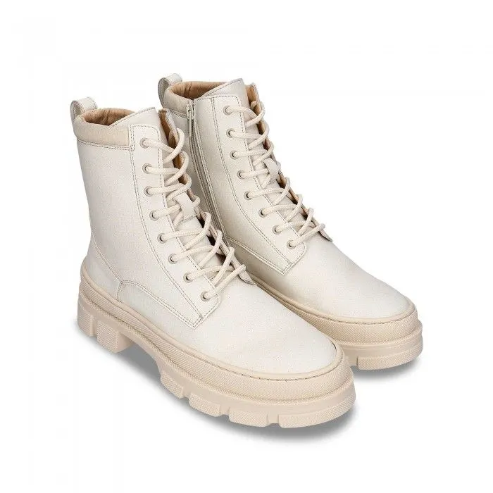 Women's Tea White Boots Zipper Chunky